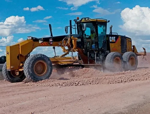 Ground levelling with motor grader for farms and large project sites